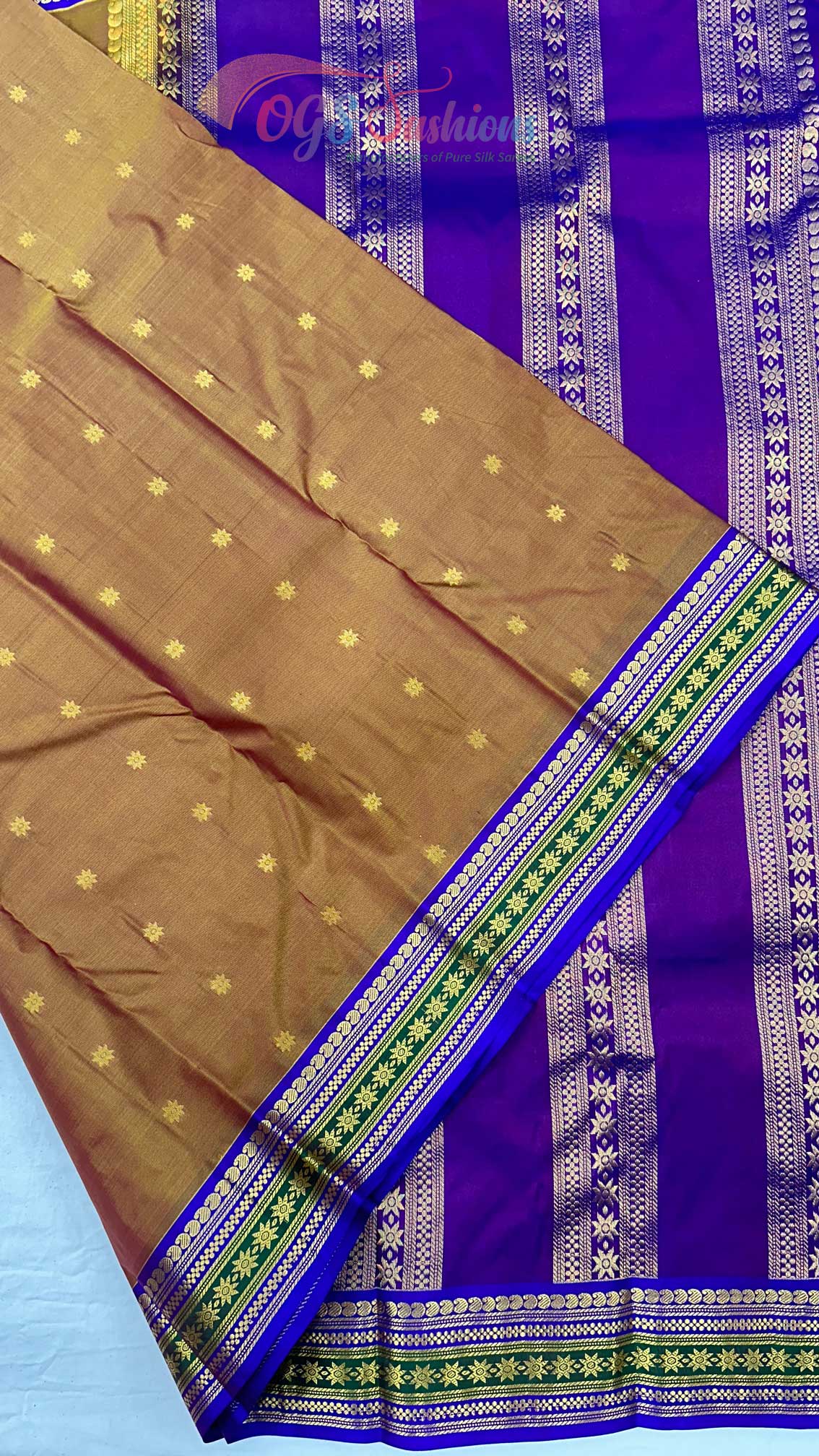 Mini Kanchi Pure Silk Saree Fawn Color
