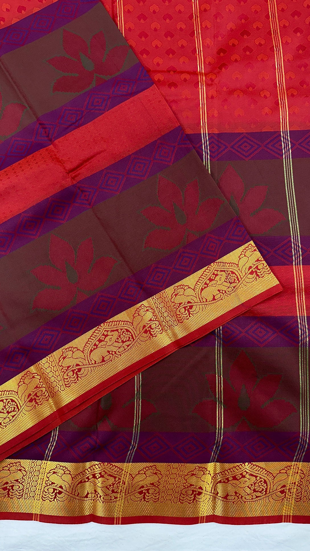 Semi Silk Multi Color Body With Pallu & Running Blouse