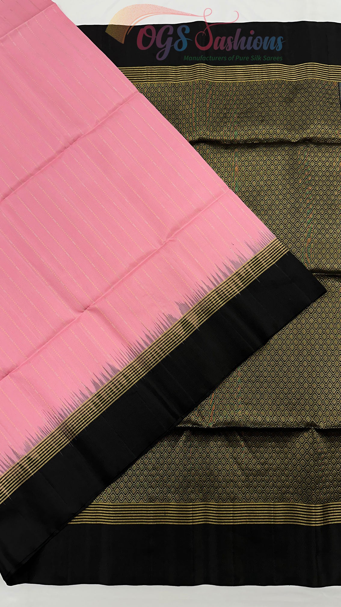 Kanchipuram Traditional  Pure Silk Light Pink Body With Block Border